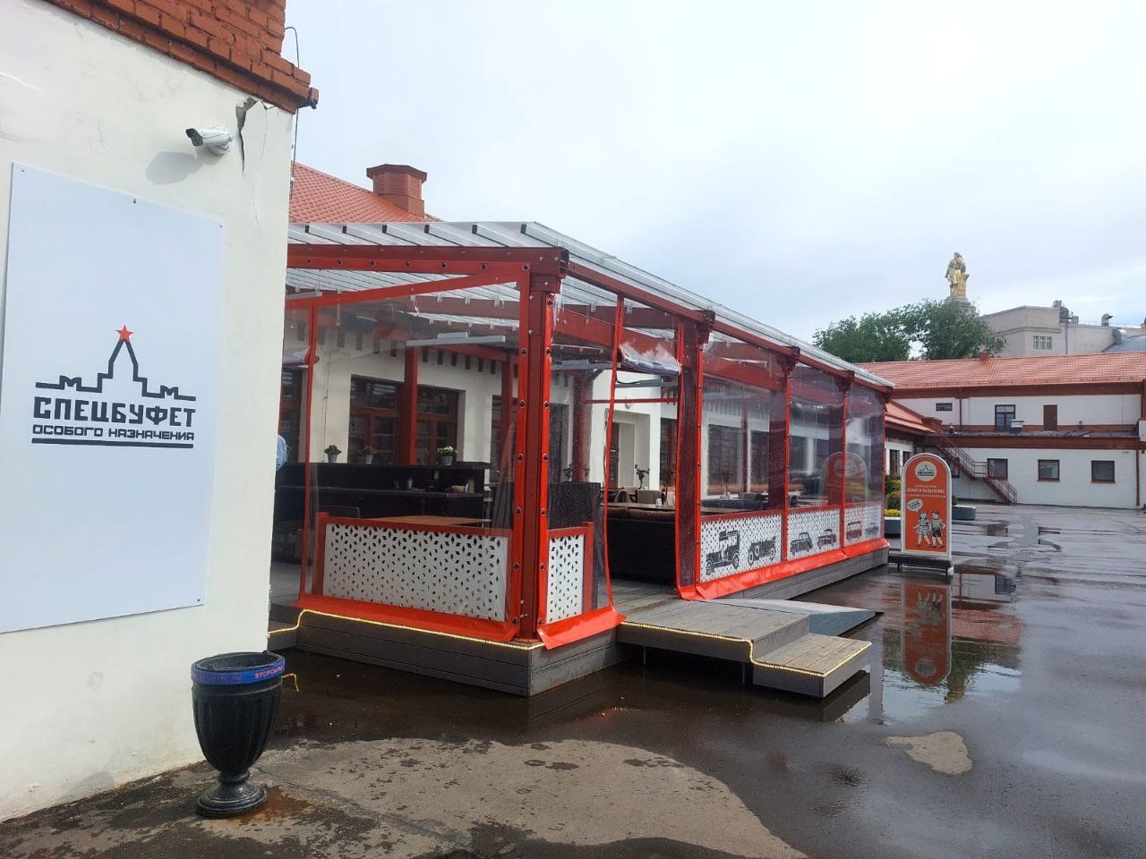 ПВХ шторы для летней террасы кафе в Киреевске